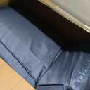 Outdoor Extra Large Dog Crate Bed, XXL Waterproof Dog Bed for Giant Breeds Dogs, 47x29 Inch Orthopedic Egg Crate Foam Pet Mat with Removable Cooling Cover, Blue