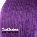 24 Inch Dark Purple Braiding Hair, 3 Packs Pre Stretched Synthetic Extensions Smooth Yaki Braiding Hair for Long Twists and Box Braids (3 Packs, 210g)