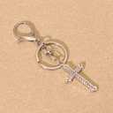 Cute Rhinestone Cross Keychainfor Women Men, Sparkling Christian Keyring Bag Charms for Handbags Totes & Backpacks