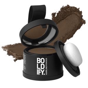 BOLDIFY Hairline Powder - Root Touch Up Hair Color for Gray Coverage - Bald Spot Concealing Hair Powder for Women & Men - 24-Hour Stain-Proof - Light Brown (0.14 Ounce (Pack of 1))