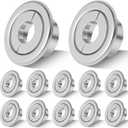 Shimeyao 12 Pcs Retrofit Recessed Fire Sprinkler Escutcheon 1/2" Ips Split 3 Piece 3/4" Adjustment Sprinkler Head Cover Plate Trim Ring for Fire Trim Ceiling (Silver)