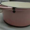 Umite Chef 5QT Enameled Cast Iron Dutch Oven Pot with Lid, Heavy-Duty Cookware for Bread Baking, Braising, Stews, Roasting, Wedding Registry Ideas & Gifts (Pink)