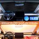 ULiXWH 2026 Upgrade Tesla Model Y & 3 Accessories Windshield Sun Shade Umbrella Thickened High-Density Nano Coating Heat Shield Protect Car from Sun Rays & Heat Damage Keep Cool & Protect Interior