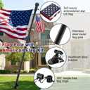 Barcetine Flag Pole Kit with 3x5 US Flag - Includes 5ft Heavy Duty Tangle Free Flagpole,Weather Resistant 3x5 Embroidered American Flag,Aluminum Holder Bracket,for Outside House,Porch,Outdoor