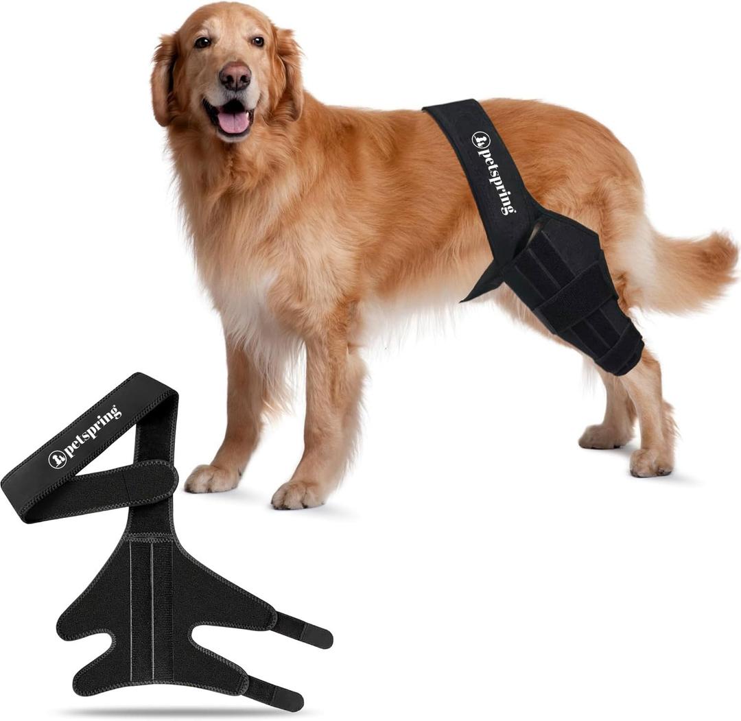 Dog Knee Brace for Torn ACL, Hip Dysplasia, Arthritis Pain Relief, Osteoarthritis, and Ligament Injuries, Adjustable Neoprene Support for Front or Hind Leg, Black (Small)