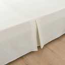Full Bed Skirt -14 Inch Drop with Split Corners, Pleated Waffle Weave Bed Skirt, Tailored Dust Easy Fit, Machine Washable, Ivory, 14" Full
