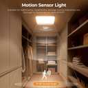 FULEN Motion Sensor Ceiling Light Fixture, Cordless Closet Light Battery Operated, Rechargeable Magnetic Mount LED Shower Light for Bathroom,Stairs,Garage,Hallway,3 Color Temperatures,Remote Control, 1 Pack