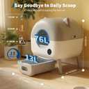 Automatic Self-Cleaning Cat Litter Box for Multiple Cats 76L Large Capacity App Control Anti-Pinch & Safety Sensors Quiet, Easy to Clean Includes Garbage Bag Roll, Light Gray