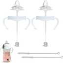 Sippy Cup Conversion Kit for Philips Avent Natural Baby Bottles 2-Count Food Grade Silicone Spout Nipples, All Silicone Weighted Straw, Bottle Handles, Cleaning Brush, BPA-Free 4+ months (Sippy Spout)
