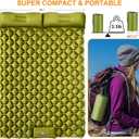 Double Sleeping Pad, Ultralight 4" Extra-Thick Self Inflating Sleeping Mat for 2 Person with Pillow Built-in Foot Pump Portable Camping Mat for Backpacking, Hiking, Traveling, Tent, Camping