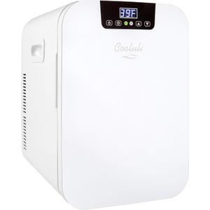 Cooluli 20 Liter Mini Fridge with Temperature Control - White Thermoelectric Cooler and Warmer for Bedroom, Office, Car, Dorm