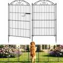 10 Panel No Dig Decorative Garden Fence with Gate 36" H x 23.6'L Dog Barrier, Rustproof Metal Temporary Dog Fence, Decorative Fencing for Flower Bed, Patio, and Pets