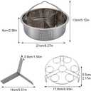 Stainless Steel Vegetable Steamer Basket, Insert Steaming Rack with Handle for Cooking, Include Egg Steamer Rack for Pot(COLOR:Silver)