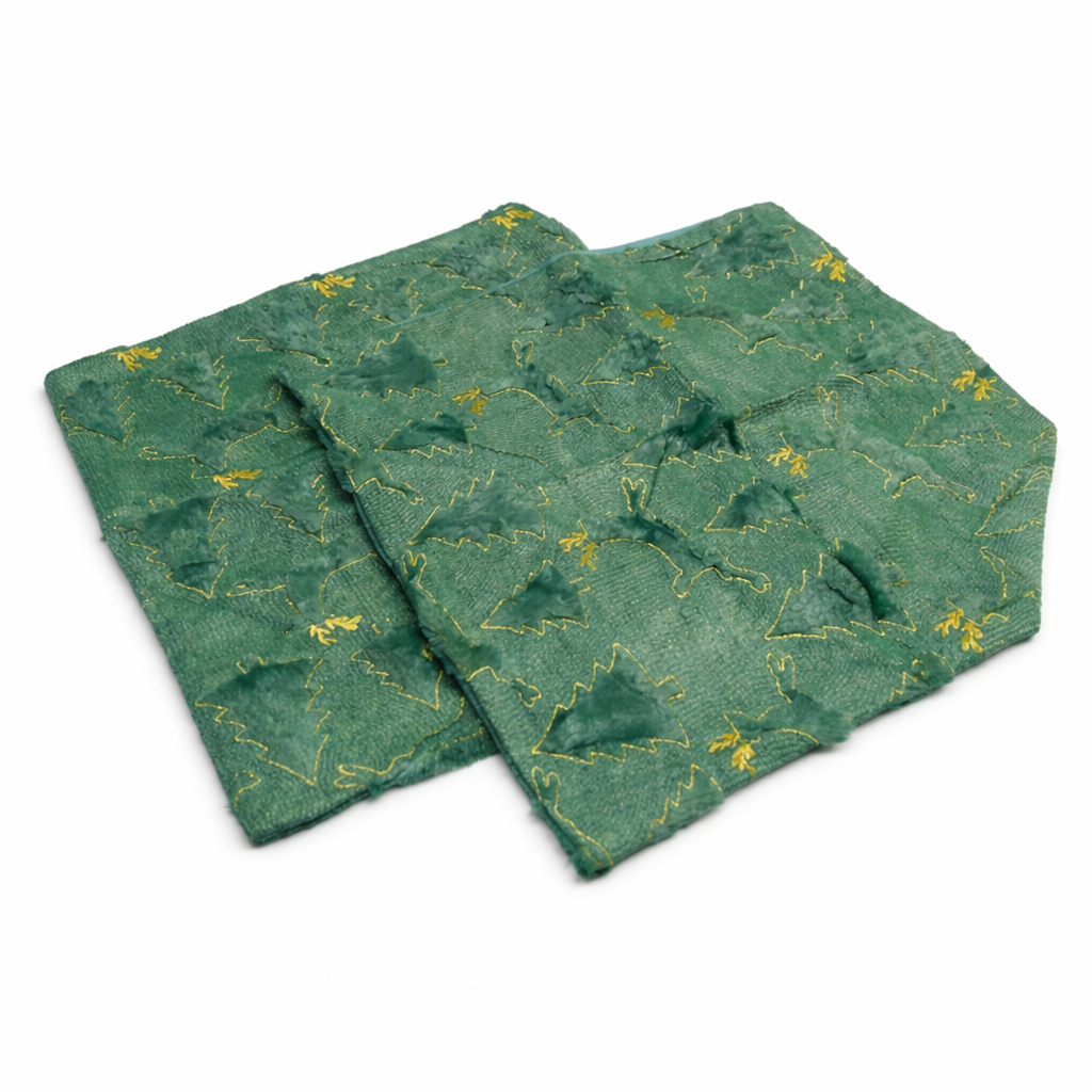 Christmas Pillow Cover 18x18-2 PCs Embroidered Reindeer & Xmas Tree Design - Christmas Decorations for Sofa, Bed 3D Flocking Embroidery 