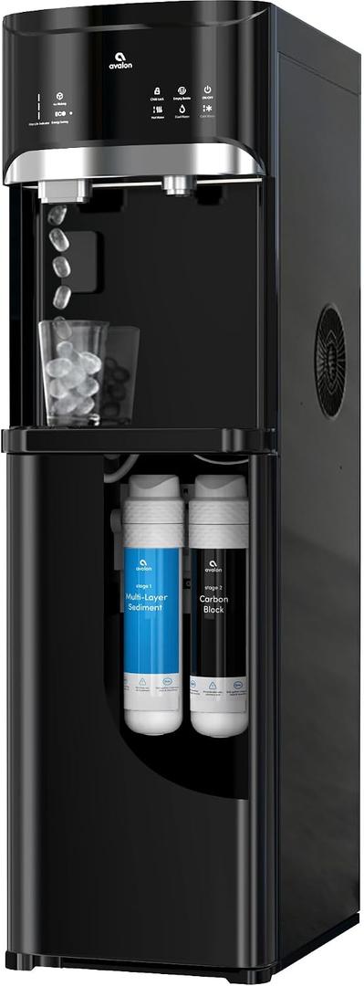 Avalon Bottleless Water Cooler Water Dispenser with Bullet Ice, 22 LBS Per Day, 3 Temperature Settings, Dual NSF Filtration, Electronic Display, Indicator Lights, ETL Listed