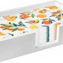 Guest Towel Napkin Holder, Wood Paper Hand Towel Holder Tray, Disposable Hand Towel Holder Caddy, Flat Dinner Napkin Holder for Table, Napkin Basket for Kitchen Bathroom, White Rectangle