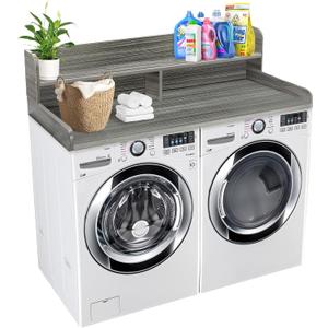 Royxen Laundry Countertop with Storage Universal Fit, Washer and Dryer Countertop with Shelf, Laundry Room Storage, 2-Tier Shelf (Eucalyptus), 54 inches x 27.5 inches x 12 inches