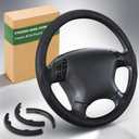 Aimato Customized Steering Wheel Cover for Honda Accord 2003-2007/Odyssey 2005-2010,Thin,Anti-Slip,Scratch-Resistant Exclusive Car Accessory for Honda,Nappa Black