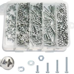 M3 640pcs 8.8Grade Carbon Steel FlatHead Phillips Machine Screws  Assorted Lengths for HighStrength Fastening