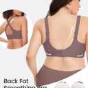 Scalloped Lift Bras for Women No Underwire Buttery Soft Push Up Wireless Bras V Neck Seamless Bralettes (Gray, S)