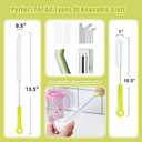 Bottle Cleaning Brush Set - Long Handle Bottle Cleaner for Washing Narrow Neck Beer Bottles, Sports Water Bottles with Straw Brush, Kettle Spout/Lid Cleaner Brushes