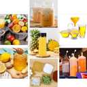 Roshtia 100 Pcs 2oz Small Clear Plastic Juice Bottles with Lid for Liquids Reusable Ginger Shots Bottle Vial Beverage Container Leak Proof Mini Jars for Juice, Milk, Water