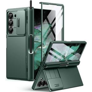 BERFY for Samsung Galaxy Z Fold 6 Case with S Pen Holder, [Built-in Screen Protector & Kickstand & Slide Camera Cover] Full Body Heavy Duty Shockproof Slim Hard Phone Case for Samsung Z Fold 6, Green