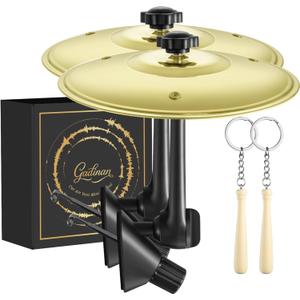 Mini Car Drum Cymbal For Car Air Vent (Gold)  Crash Cymbal Dashboard Ornament Accessory for Musicians, Drummers, Music Lovers  Funny Auto Interior Gift for Men Women Teens (2PCS Gold)