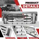 HECASA Front Bumper Grill Compatible with 2009-2012 Ford F150 9L3Z8200D FO1200511 Bumper Guard Cover Hood Grille Shell Chrome Silvery