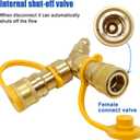 3/8 in Natural Gas Y Splitter, Low Pressure Propane NAT Gas Quick Connect/Disconnect Separator Adapter for Weber Grill, Pizza Oven, Patio Heater/Fire Pit, RV, Generator