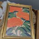 SKZMBTI Vintage Gold Framed Flowers Wall Art Orange blossom Painting Prints | Plant Canvas Wall Decor Minimalist Plants Style Poster Print Artwork for Living Room Bedroom Home Decoration 16"L x 12"W