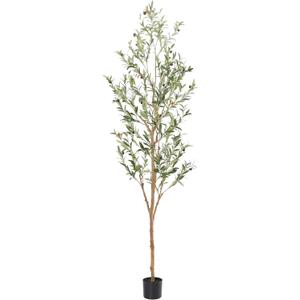 Faux Olive Tree 7ftOlive Trees Artificial Indoor with Natural Wood Trunk and Realistic Leaves and Fruits. 7 Feet(84in) Fake Olive Tree for Home House Office Dcor.