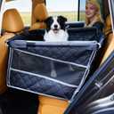 Dog Car Seat for Large Dogs, Back Seat Extender with Mesh Windows, Strong Support Dog Car Seat Cover for Cars, Trucks and SUVs (Black and Silver)