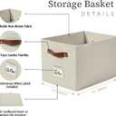 DECOMOMO Storage Baskets for Shelves - Large 15"x11"x10" Foldable Fabric Storage Bins, Baskets for Organizing with Labels (Beige, 4pcs)