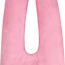 Barydat Car Pillow 28 x 18 Inch Car Travel Pillow Pink Classic U Shaped Neck Pillows Sleeping Reading Pillows for Long Distance Soft Washable Airplane Pillow for Adults Head and Body Support