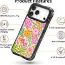 for iPhone 17 Pro Max Case Cute - Military-Grade 20 ft Drop Protection Shockproof Phone Case - Funny Passion Flower Design (6.9") Black
