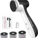 Rechargeable Electric Foot Callus Remover with 3-Sizes 120Pcs Sandpaper Discs, Professional 1000RPM 3-Speed Control Electric Foot File (E Black)