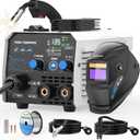 AZZUNO 135A 3-in-1 MIG Welder Machine 110V, Gasless Welder/Lift TIG/Stick Welding Machine with Auto Darkening Welding Helmet, Portable Wire Feed Welder with Welding Hood