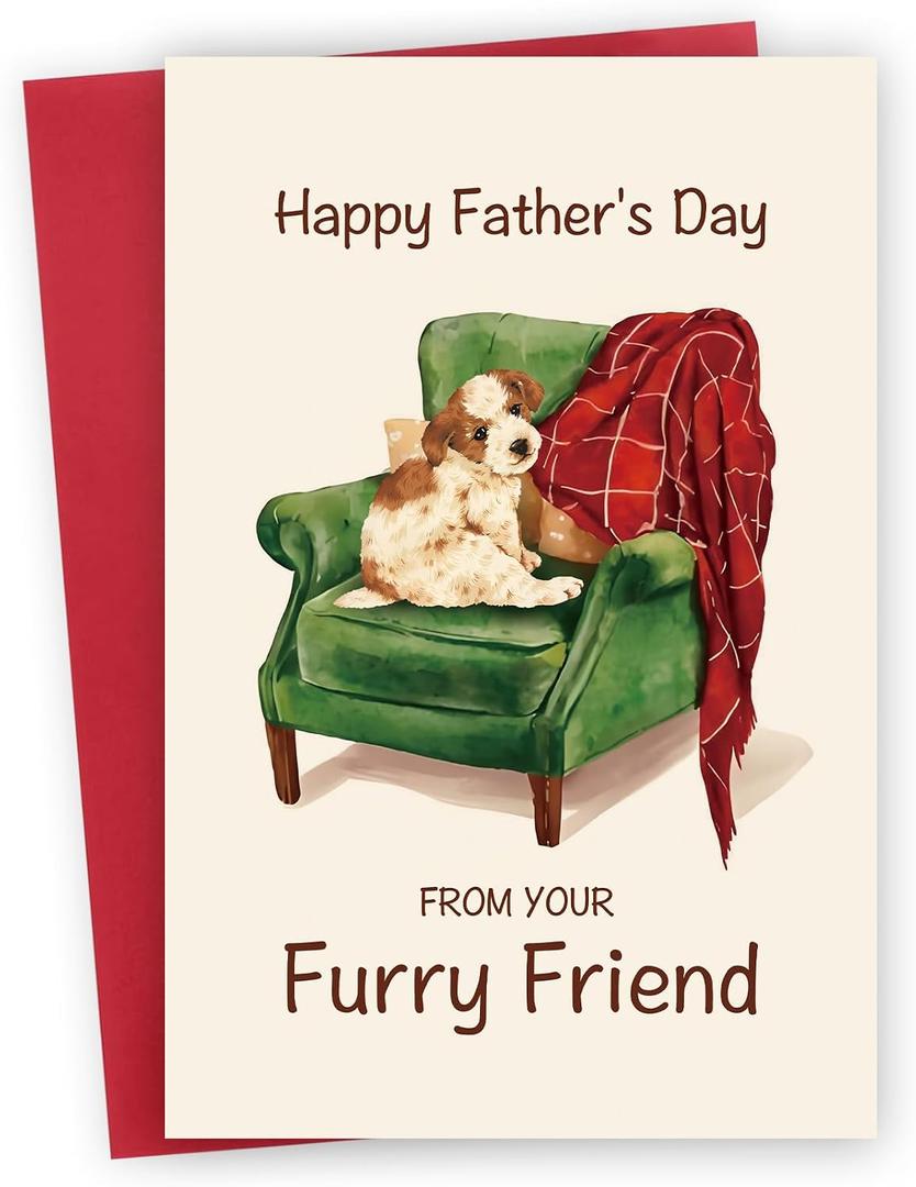 10 x Funny Father's Day Card for Dog Dad, Cute Fathers Day Gift from Doggy, Happy Fathers Day for Dog Owner, Humorous Father's Day Cards Gift for Dad