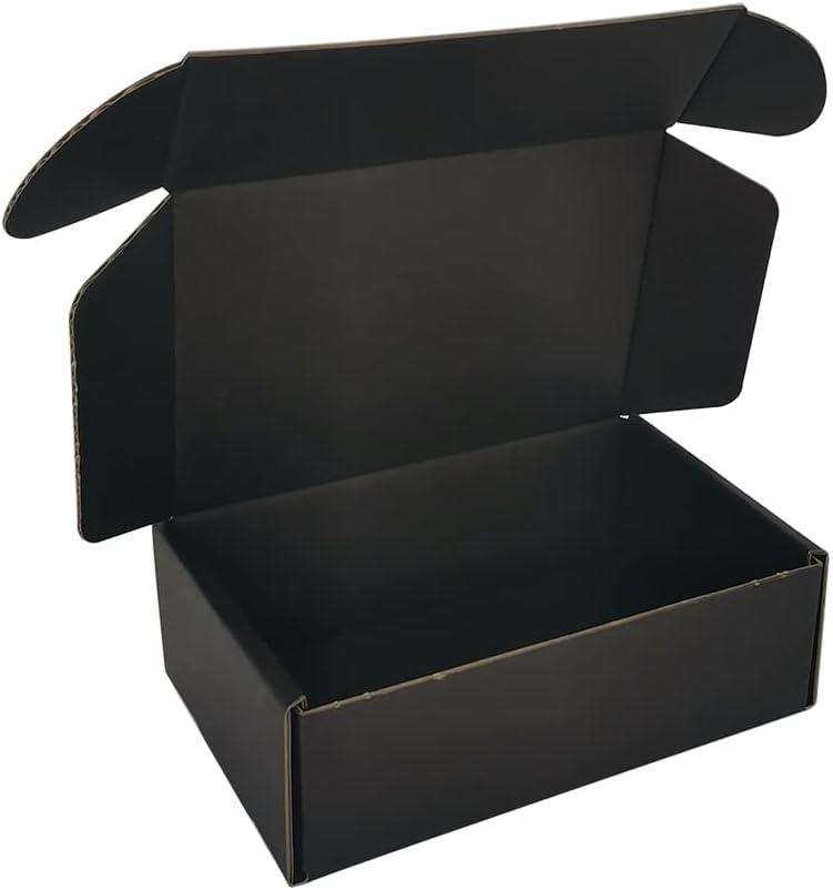 50 Pack 6x4x2'' Small Shipping Boxes, Corrugated Cardboard Mailers for Business, Black (CM642B)