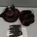 BARSDAR Dark Burgundy Clip in Hair Extensions - 20 Inch Loose Wavy Clip in Hair Extensions for Women, 5 PCS Layered Red Extension Lace Weft Voluminous Soft Synthetic Burgundy Hairpieces