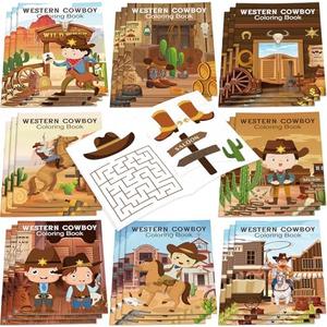 Nezyo 24 Pieces Cowboy Coloring Books Wild West Theme DIY Art Drawing Book Western Party Favors Cowboy Wanted Color Booklets Bulk for Western Wild West Birthday Gift Goodie Bag Filler