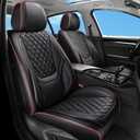 Car Seat Covers Full Set, Luxury Faux Leather Car Seat Covers Waterproof Non-Slip Seat Protector Universal Fit for Most Cars SUVs Trucks Pick-ups,Black Red Car Accessories Interior