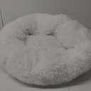 Nisrada Cat Beds for Indoor Cats,24 Inch Dog Bed for Small Melium Large Dogs, Washable-Round Pet Bed for Puppy and Kitten with Slip-Resistant Bottom (White)