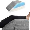 Adjustable Leg Elevation Pillows for Swelling, Cooling Gel Memory Foam Wedge Pillows for After Surgery, Sciatica Back Knee Hip Ankles Pain Relief, Leg Pillows for Sleeping Blood Circulation