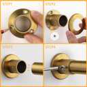 Closet Rods For Hanging Clothes, 17-28 Inch Adjustable Closet Rod, Stainless Steel Heavy Duty Closet Hanging Rod-Gold