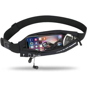 Slim Running Belt for Women Men,Runners Fanny Pack Phone Holder,Running Pouch Waist bag for Workout Jogging,Money Belt Running Gear Accessories (Black)