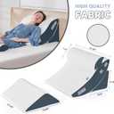 Yojoker 4PCS Orthopedic Bed Wedge Pillow Set for Sleeping, Post Surgery Foam Pillow for Body, Back and Leg Pain Relief, Triangle Adjustable Support Pillow - Acid Reflux Sleeping Pillows Navy