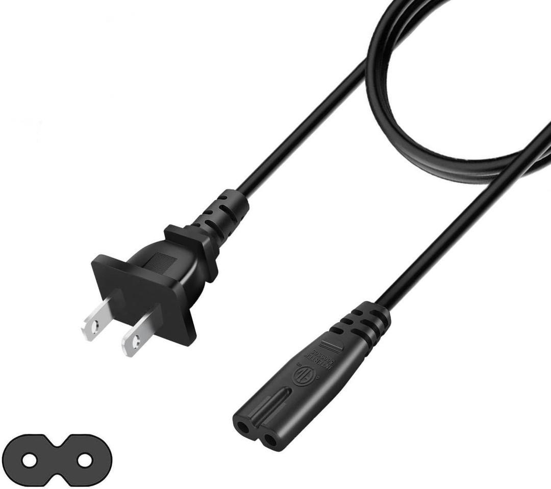 TV Power Cord 10Ft Long Plug Cable Replacement for Samsung LG TCL Sony Hisense Apple (UL Listed - Non Polarized, 125V - 18 AWG)