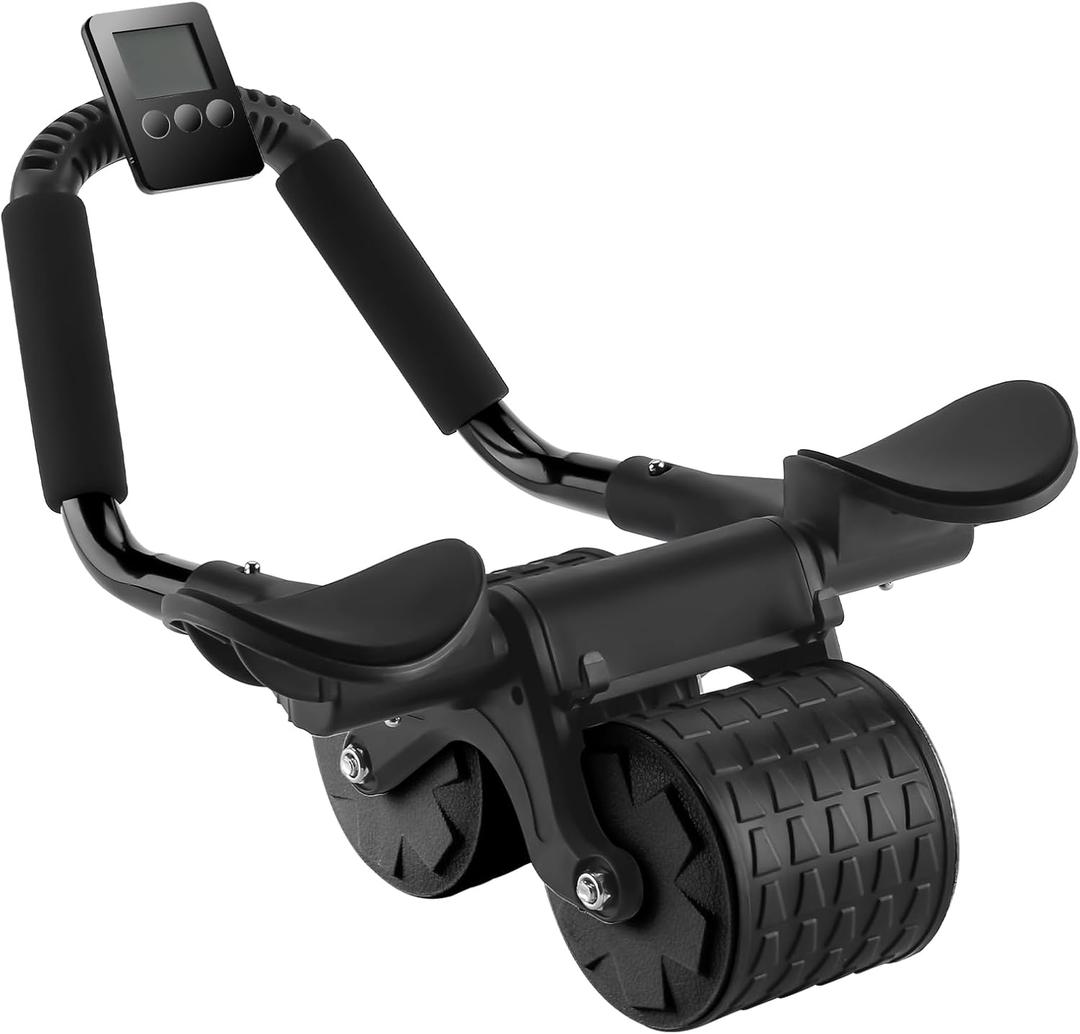 Uota Elbow Support Automatic Rebound Abdominal Wheel Ab Roller for Abdominal Exercise Machine Abs Workout Equipment Dolly Core Strengthening Trainer Fitness Belly Training (Black)